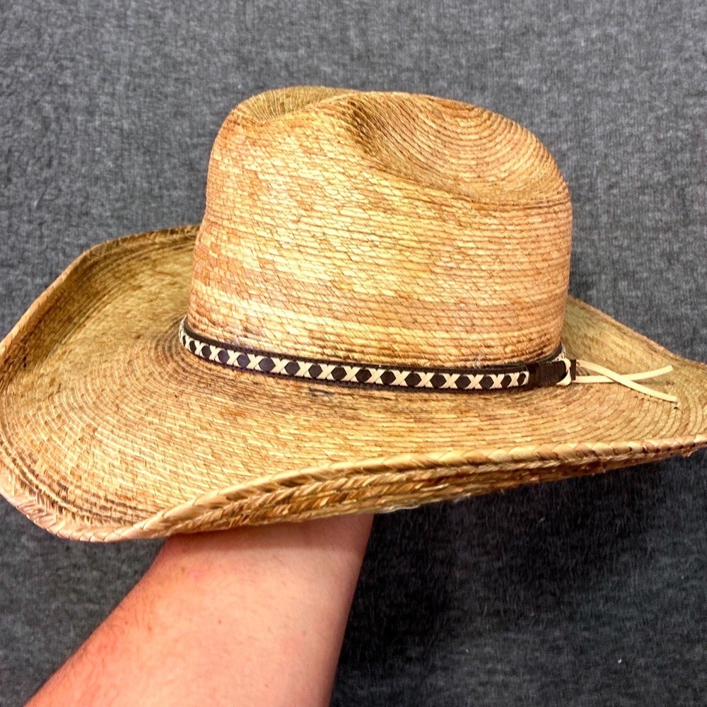 Peter Grimm Straw Hat Large Natural Brown Cowboy Western Outdoor Sun Rodeo